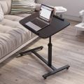 Bed Desk Adjustable Overbed Laptop Table - Portable Rolling Tray Cart with Wheels for Sit Stand Use. 