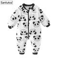 Sanlutoz Cute Panda Warm Fleece Cozy Winter Baby Rompers Long Sleeve Infants Little Kids Jumpsuits Clothing Zipper Korean Style. 