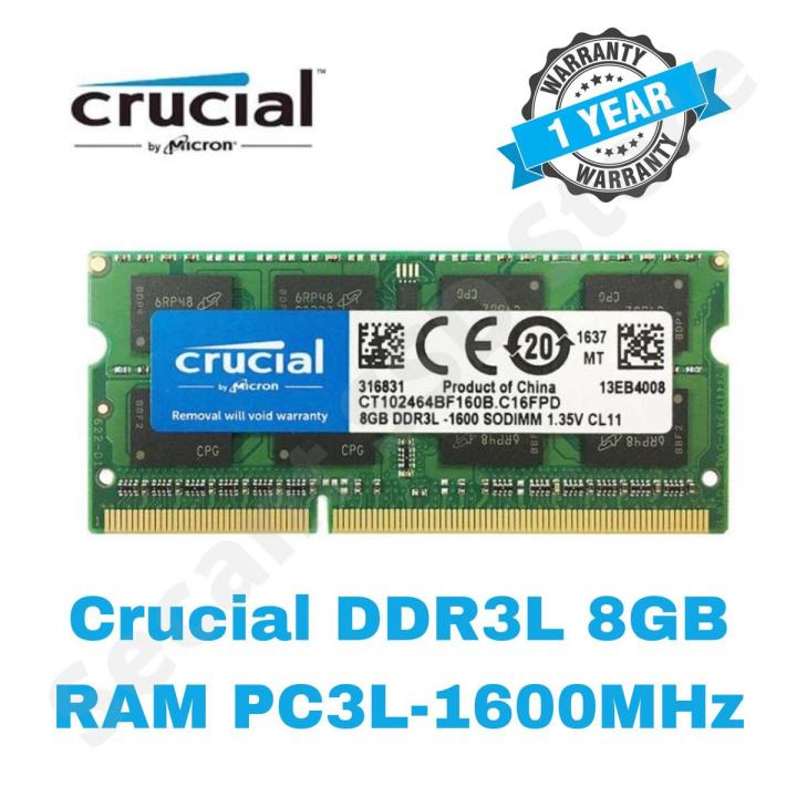 Crucial DDR3L RAM 8GB 1600Mhz DDR3 RAM 8GB SO-DIMM Notebook RAM