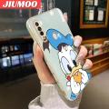 JIUMOO For OPPO A31 2020 A8 Case Cartoon Cute Donald Duck Luxury Plating Side Phone Cases Pattern Silicone Casing Full Back Cover Camera Protection Softcase. 