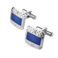 BS1981 Navy Blue Enamel Crystal Cufflinks Male French Sleeve Shirt Cufflinks Man. 