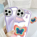 Hontinga for Infinix Zero 20 Back Cover Free Holder Beautiful Butterfly Soft Wavy Case Camera Protection Transparent TPU Phone Cover. 
