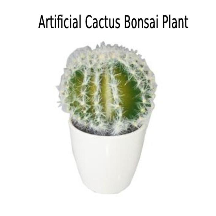 Artificial Cactus Bonsai Plants in White Planter elegant home decor