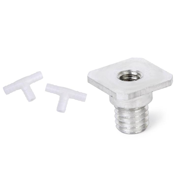2 Pcs 12mm Equal Tee Connector Baed Pipe Fitting & 1 Pcs 1/4 Inch to 3/8 Inch Female to Male Convert Screw Adapter