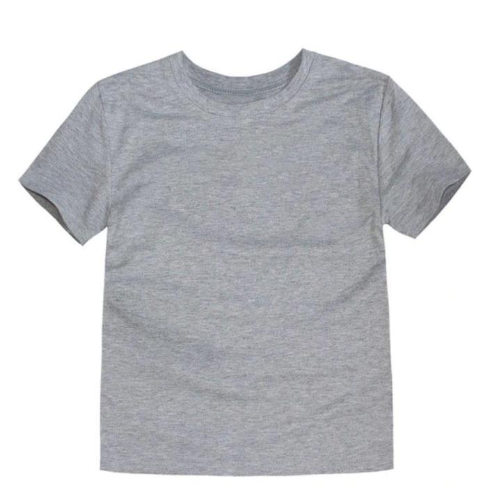 grey%20Round%20Neck%20Plain%20cotton%20T-shirt%20For%20Kids%20-%20Image%202