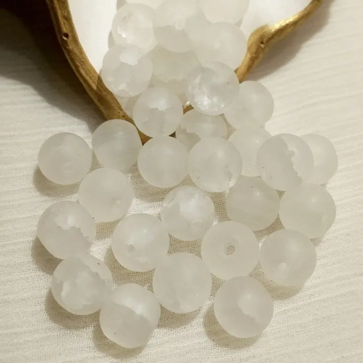 100pcs%20Frosted%20White%208mm%20Craft%20Beads%20%E2%80%93%20Round%20Stones%20for%20Jewelry,%20Sewing%20&%20DIY%20Decoration%20-%20Image%203