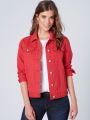 HB Women Red Solid Jacket. 