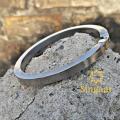 Stunning Stainless Steel Flat Plain Smooth Silver Kara for men - Order Studio. 