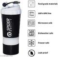 Ibraheemz Mart - 3-in-1 Spider Protein Shaker Bottle Sports Gym Water Bottle Multi-Purpose Shaker with Extra Supplement and Pill Capsule Storage BPA Free Plastic Easy Grip Leak Proof-500ml. 