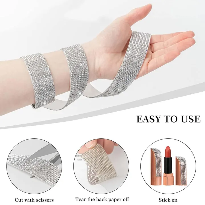 Self%20Adhesive%20Crystal%20Rhinestone%20Sticker%20Bling%20Diamond%20Ribbon%20DIY%20Sticker%20Rhinestones%20Arts%20Crafts%20Car%20Phone%20Decoration%20-%20Image%204