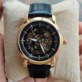 Wrist Watch For Man -  Automatic Boys Watch - Stainless Steel Hand Watch For Men - Wach - Gifts For Men Luxury - Heavy Weight Chain Black & Golden Gents Watch - Business Accessories. 