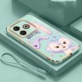 realme Note 50 note50 2024 Stylish Stellalou Rubber Phone Cover Glossy Electric Plating Case Lanyard Casing. 