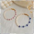Small beaded bracelet in flower petal design. 