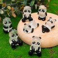 1/3/5pcs Glowing Panda Mini Figurines Miniature Panda Micro Landscape Ornament Glowing In Dark Miniature Flower Potted Decor. 
