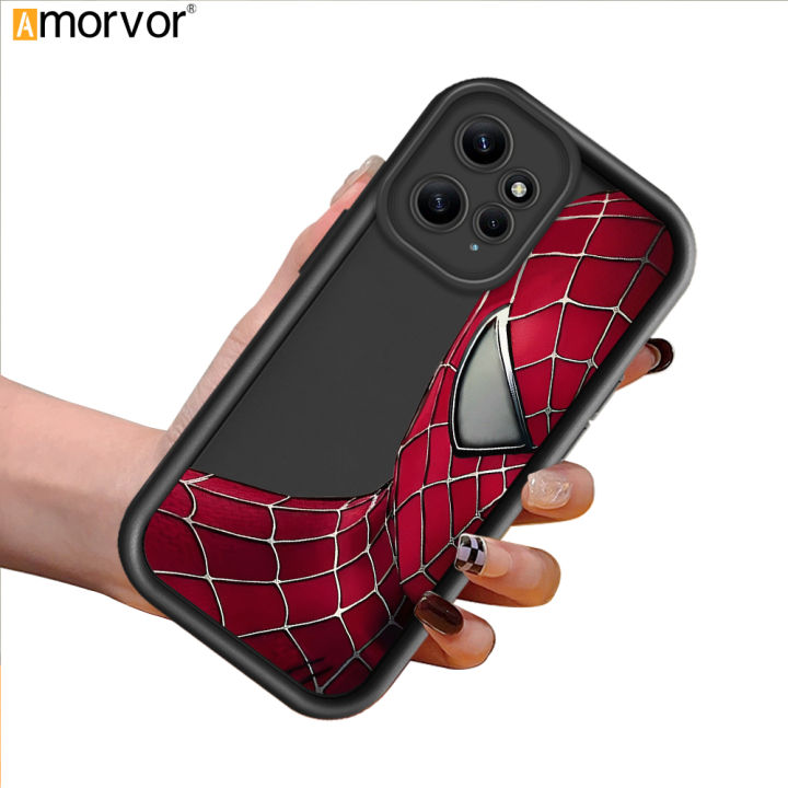 AMORVOR for Redmi Note 12 4G Back Cover Soft Square Ladder Marvel Avenger Silicone Camera Protection Phone Case