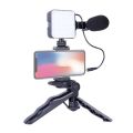 Vlogging Kit Studio kit Smartphone & Camera Vlogging Kit Video Shooting Photography Suit with Microphone LED Fill Light Mini Tripod with Wireless Remote. 
