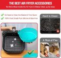 Air Fryer Tray, Silicone Fryer Tray, Baking Tray, Reusable Pot Easy Clean Round/ Grill Plate, Mat Air Fryer Accessories, Fryer Silicone Pot Basket Liner, Non-Stick Air Fryer Baking Tray, Oven Baking Tray. 