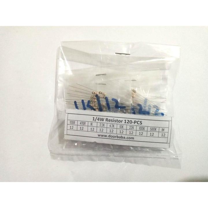 60 PCS/lot 10 value multi power 1/4w resistor 6 resistor each power 100R 470R 1K 2.2K 4.7K 10K 22K 100K 560K 1M