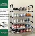 4 and 5 Tiers Shoe Rack Compact Space Saving Footwear Trainer Shoes Storage Organizer - Stainless Shoe Rack 4 and 5-Layers. 