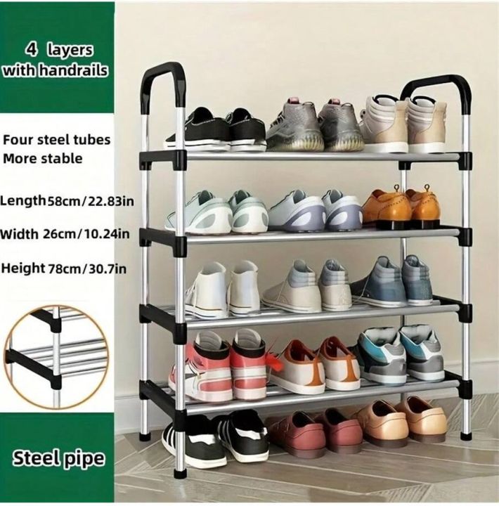 4%20and%205%20Tiers%20Shoe%20Rack%20Compact%20Space%20Saving%20Footwear%20Trainer%20Shoes%20Storage%20Organizer%20-%20Stainless%20Shoe%20Rack%204%20and%205-Layers%20-%20Image%203