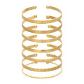 Enacolor 7Pcs/Set Vintage Gold Metal Exaggerate Multi-layered Argyle Bracelet Set Women Bangles Wholesale. 