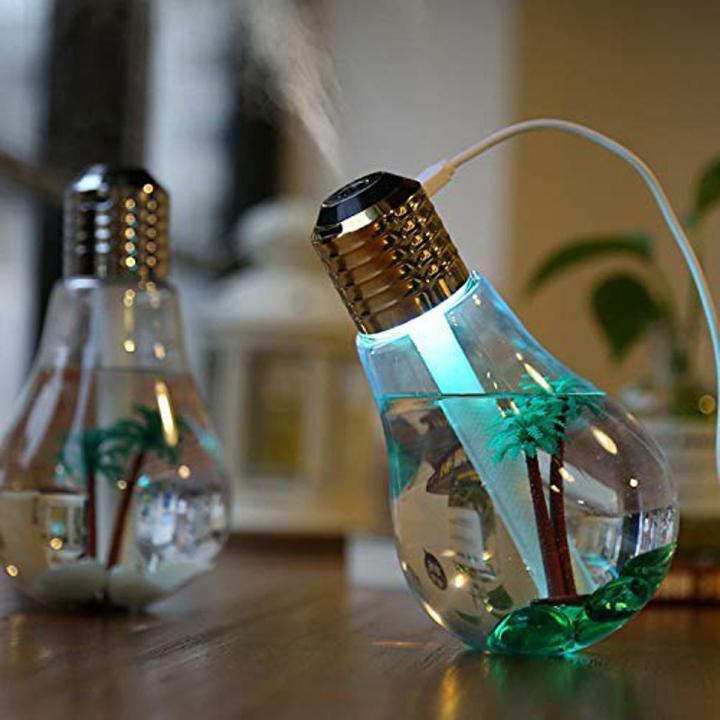 SHOPELLO™ BULB Cool Mist Humidifiers Essential Oil Diffuser Aroma Air Humidifier with Led Night Light Colorful Change for Car, Office, Babies, humidifiers for home, air humidifier for room (multi)
