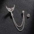 Suit Brooch with Chain Hanging Chain Brooch Costume Accessories Angel Wing Brooch Pin for Tuxedo. 