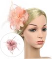 Liummrcy Fascinators for Women,Flower Wedding Races Party Fascinator Net Hat,Fascinator with Headband Clip for Wedding Decorations Fascinators For Women,Pale Pink Fascinator,Bride Hat,Pink. 