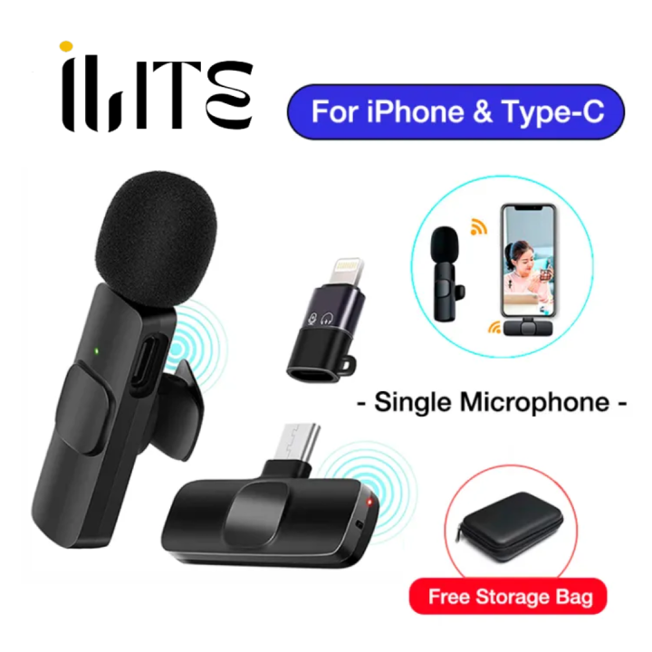 [Not Support Samsung and Vivo] Wireless Clip Mic, Wireless Lavalier Microphones, Lapel Clip-on Microphone, for Type-C&iPhone Mobile phone, Laptop, Video Recording, Tiktok, Facebook Live, YouTube Live Stream