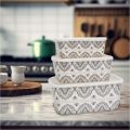 3 Pieces Melamine Sealed Fresh Bowl Set With Plastic Lid Multicolor Bowl Storage Set. 