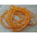 4 mm Crystal Beads | Pearls | Moti Pack | Moti Larri | Crystal Orange (01 Larri of Crystal Orange Color). 