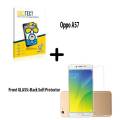 Oppo A57 Polish 2.5D Tempered Glass Polish Screen Protector + Back Matte Protector Soft Skin Sheet Soft Film Protection For Oppo A57. 