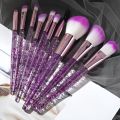 12 Pieces Glitter Makeup Brushes Set Crystal Handle Powder Brush Foundation Eyebrow Face Mascara Blush Eyeliner Tools Kits. 