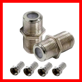 2 Pcs Coaxial Cable Jointer TV Cable Joint Connector Extension with RG6 Connecters High Quality. 
