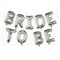 BRIDE TO BE FOIL BALLOON IN SILVER COLOR. 