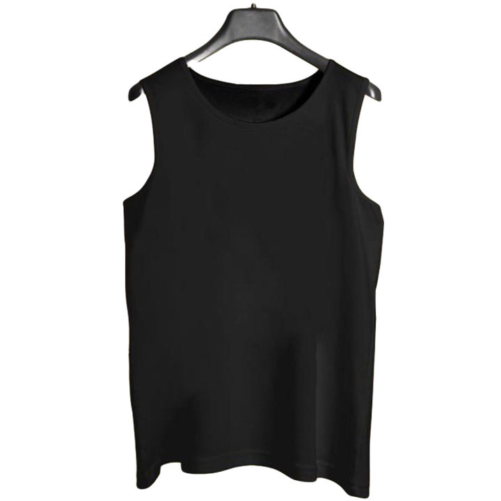 Captein Black Mens Vest Sleeve-Less 100% Pure Cotton Banyan