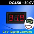 Digital Voltmeter DC 4.5V to 30V Digital Volt Meter Voltage Panel Meter Battery Volt Meter Red For 6V 12V 24V 28V 30V Electro mobile Motorcycle Car. 