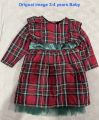 Baby Toddler Clothes Girl Christmas Outfit Baby Clothing Christmas Dress Bowknot Plaid Long Sleeve Princess Dresses Autumn Winter Newborn Toddler Baby Gift for 3-4 years Gril. 