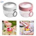 Overnight Jar Portable with Lid Spoon Yogurt Bowl for Travel white. 