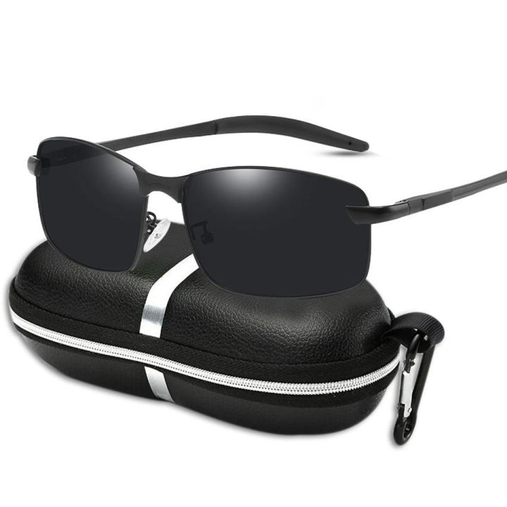 【shengxiong6525】LouisWill Men Polarized Sunglasses UV400 Eyewear AL-MG Frame Sun Glasses for Drivers, Box