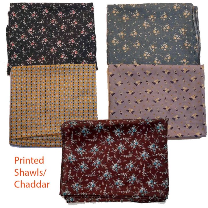 Zardi Printed Summer Lawn Chaddar/Shawl for Women – 2.5 Yards