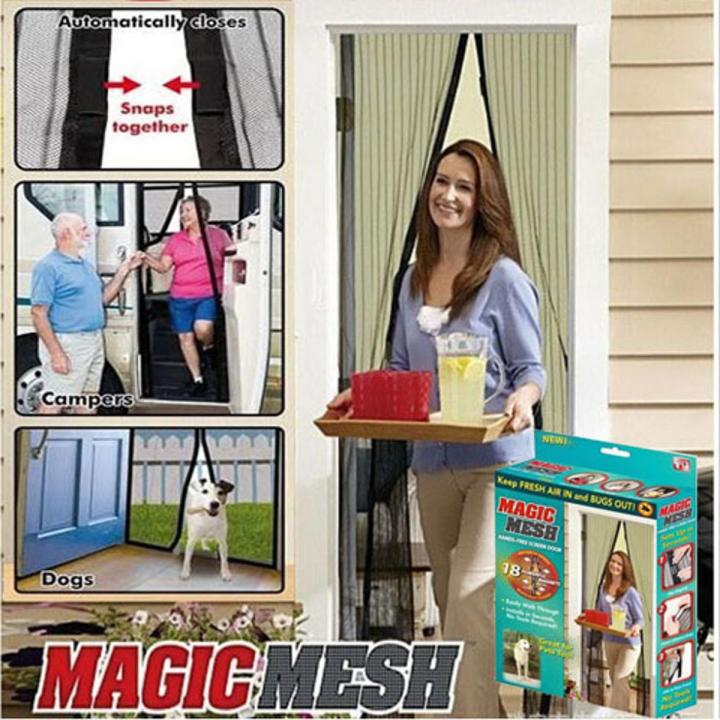 100% High Quality Deluxe Hands Free Magnetic Screen Door, Mesh Curtain Keeps Bugs Out Magic Mesh in pakistan