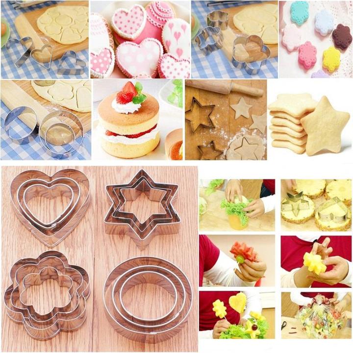 Pack of 12 Stainless Steel Cookies Cutter Set/Fruit & Vegetable Shape Cutter for Decoration