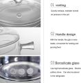 Glass Pot, Clear Glass Soup Pot, Home Cooking, Lid Included, Handle, Microwave, Open Fire, Heat Resistant, Stewing Pot. 