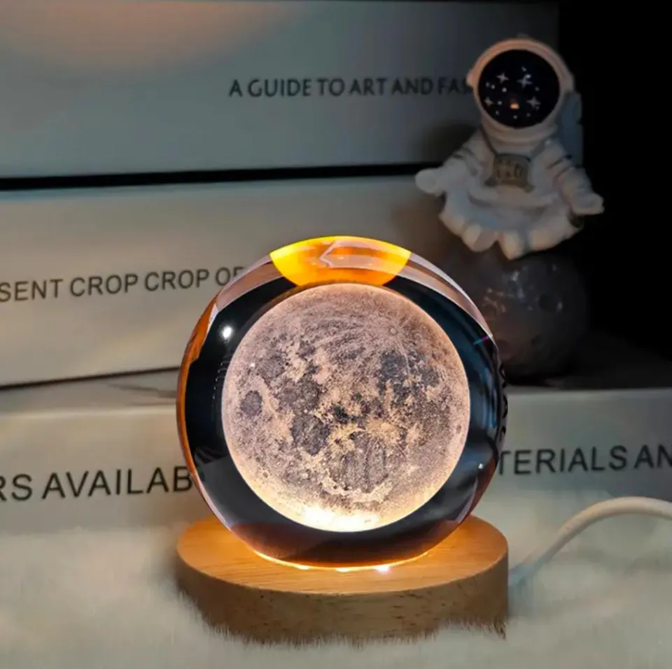 3D Crystal Ball Lamp - Gift Festival USB LED Night Light, Galaxy Crystal Ball Lamp, 3D Planet Moon Lamp, Home Decoration -  Crystal Ball 3D Night Light