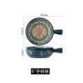 1Pc Koreaan Cute Ceramic Bowl Random Color - Fruit Print Bowl, Tableware Cute Ceramic Bowl With Handle, Microwave Heating Bowl Instant Noodle Bowl. 