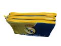 Tripple Zippered Multipurpose Three Pocket Pencil Pouch In Real Madrid Character For School And Other Use. 
