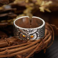 Vintage Antique Silver Color Butterfly Rings For Women Men Snake Owl Wings Muslim Fashion Finger Ring Adjustable Anillos Jewelry. 