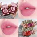 Small Bottle Matte Velvet Lip Glaze Waterproof Long-lasting Smooth Cream Texture Lipstick Lip Gloss Makeup. 