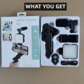 AY-49 Video Making Kit – Vlogging Tripod with Triple Ring Light for YouTube & Social Media. 